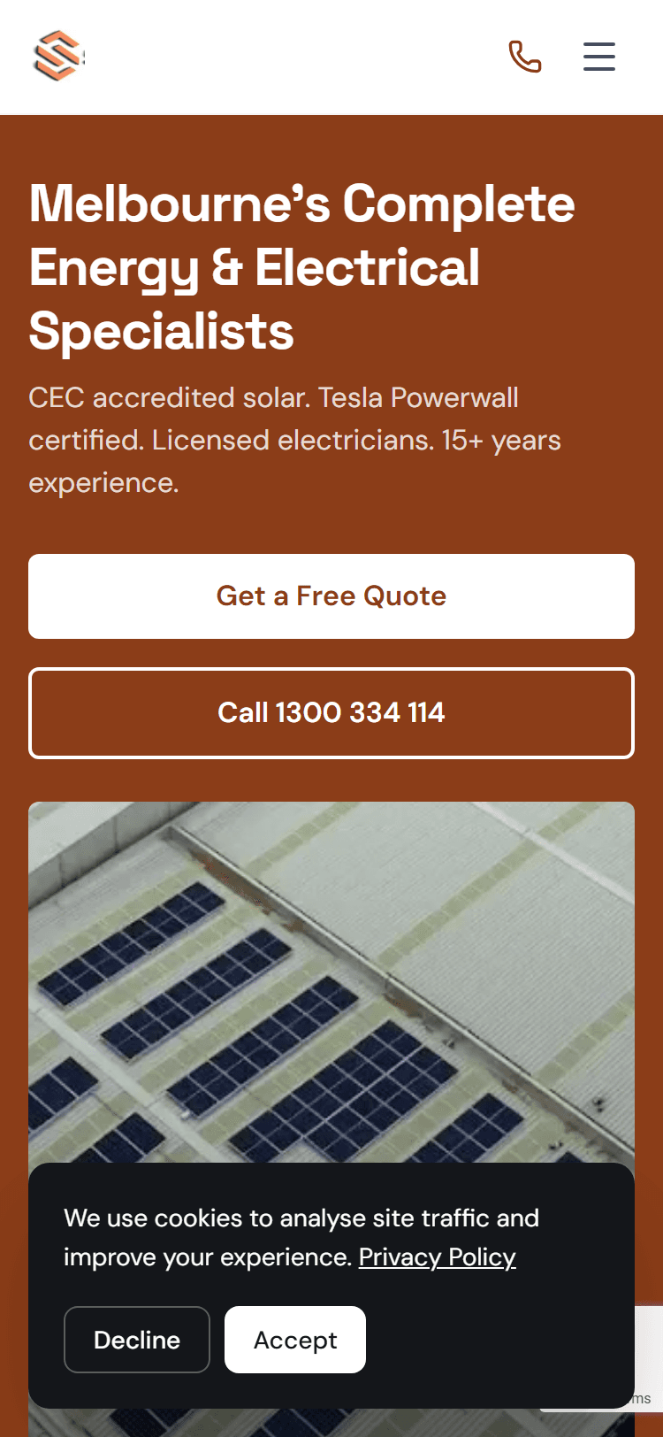 SS Trades website on phone